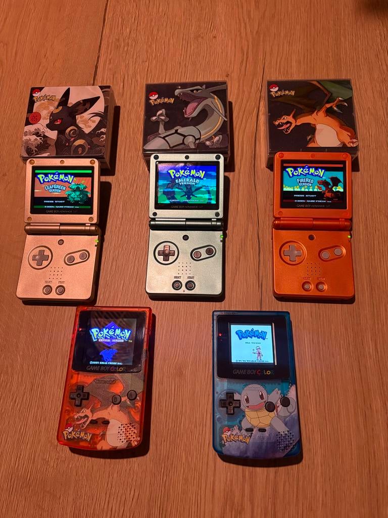 Nintendo Gameboy Color/ Advance SP IPS modded + Pokemon Game, Spelcomputers en Games, Met games, Nieuw, Ophalen of Verzenden, Nvt