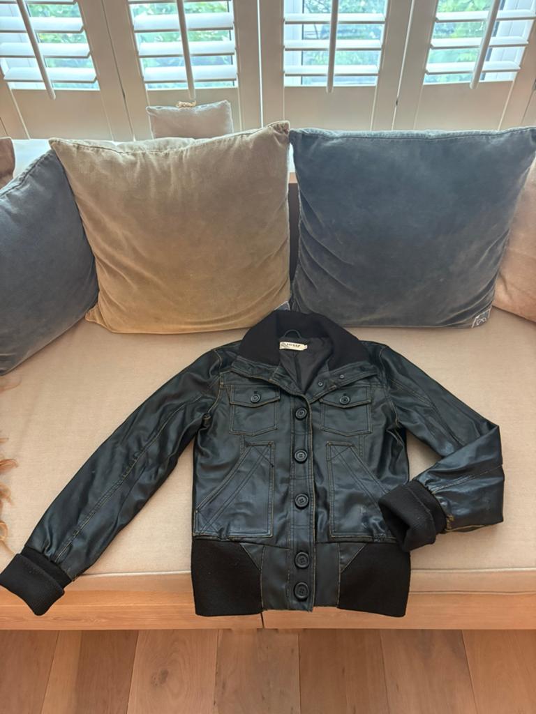 ICHI zwart jasje / faux leather jack – maat S, Ophalen of Verzenden, Zo goed als nieuw, Zwart