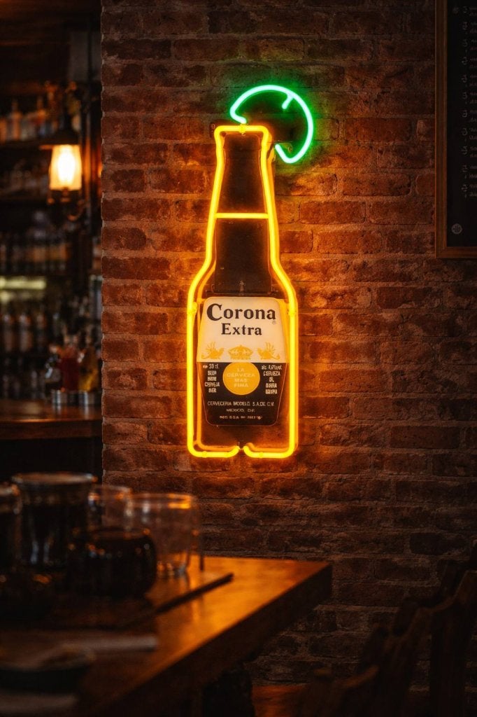 Originele vintage Corona neon lichtbak, neonreclame🍺, Ophalen, Gebruikt, ., Lichtbak of (neon) lamp