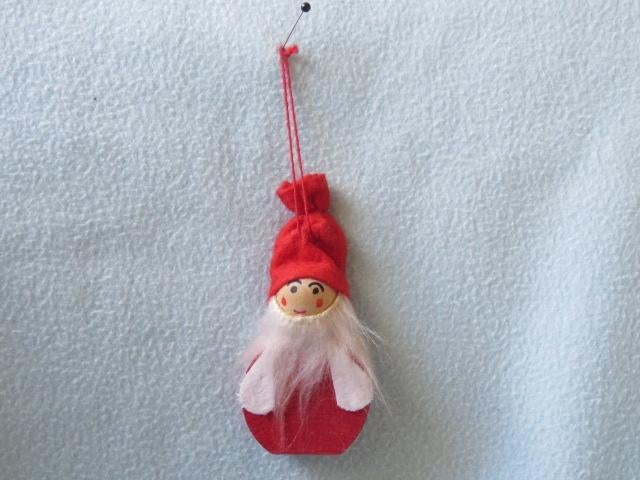 Vintage Zweedse kerstboomhanger kerstman jultomte hout stof, Diversen, Kerst, Ophalen of Verzenden, Zo goed als nieuw