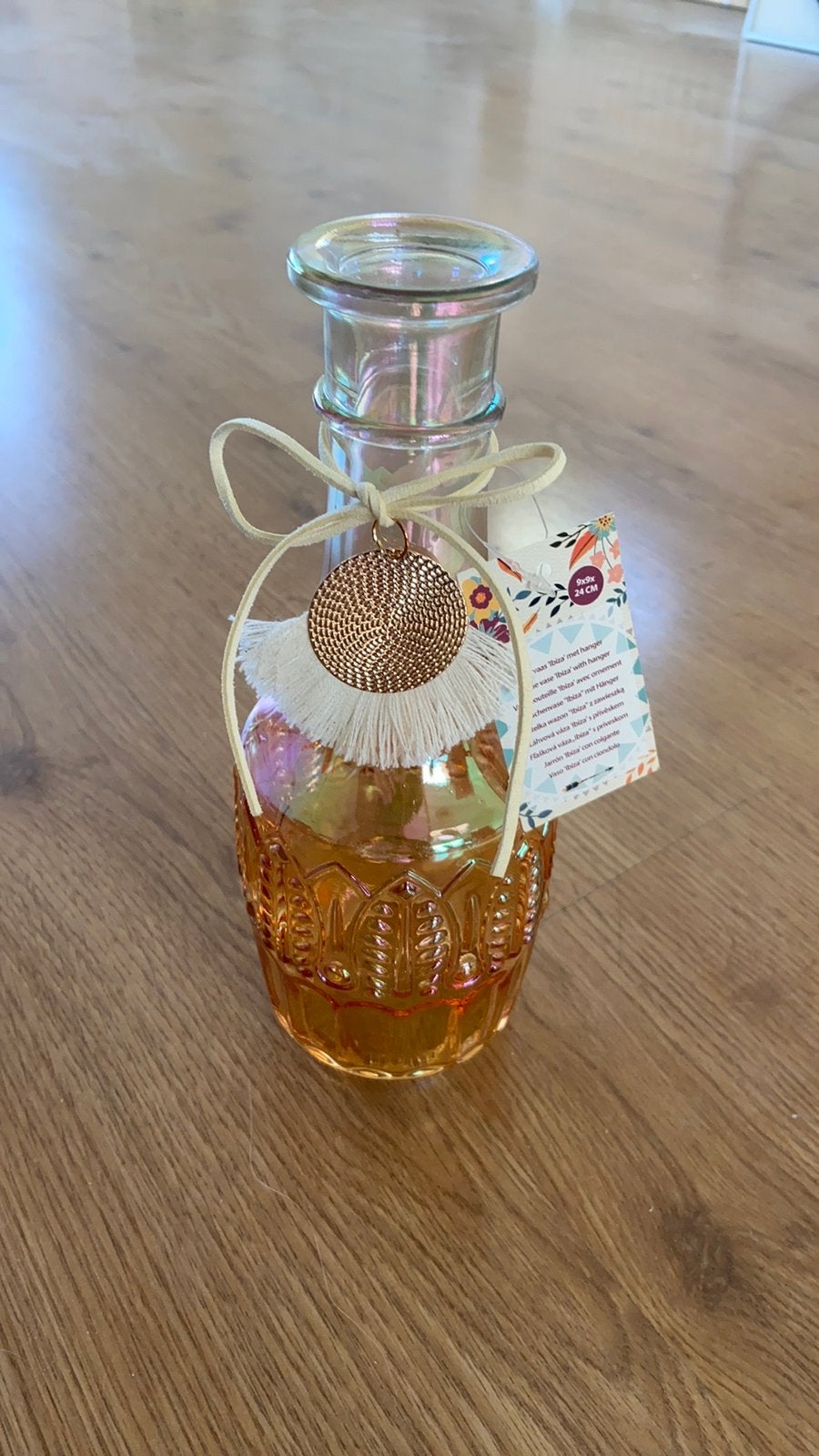 Ibiza boho vaas oranje, Ophalen of Verzenden, Zo goed als nieuw, Oranje