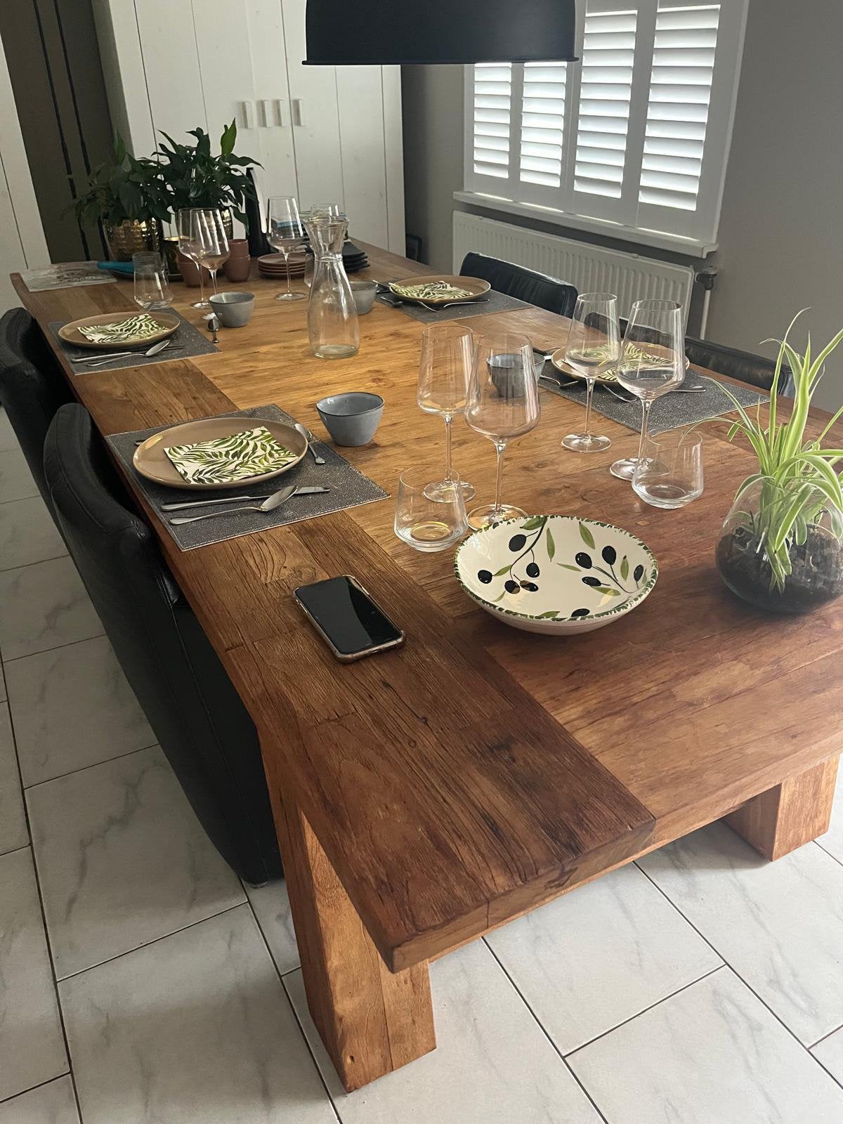 Royale en praktische eettafel 260 x 110cm, Ophalen, Gebruikt, 100 tot 150 cm, Eikenhout