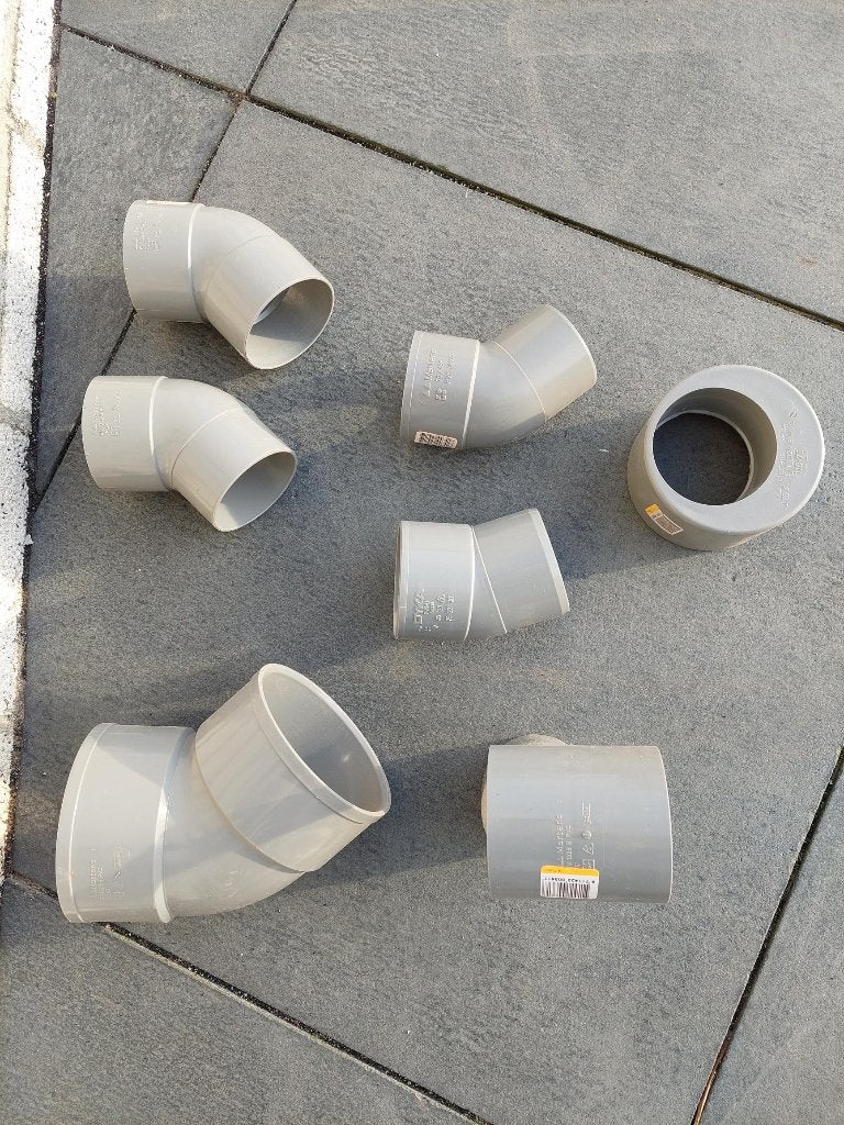 Martens PVC buizen bochten, mof en koppelstukken, Bochten, Pvc, Ophalen of Verzenden, Zo goed als nieuw