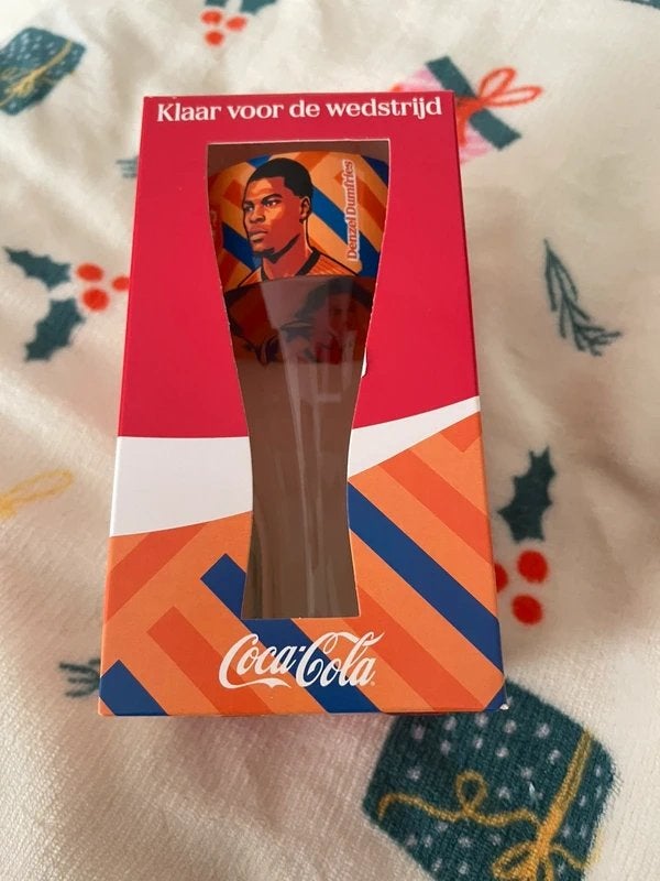 Coca-Cola Denzel Dumfries Oranje Glas WK 2022, Ophalen of Verzenden, Nieuw, Frisdrankglas