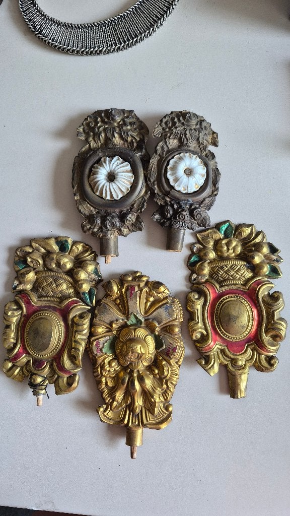 antieke ornamenten schildjes Friese staartklok, Ophalen of Verzenden