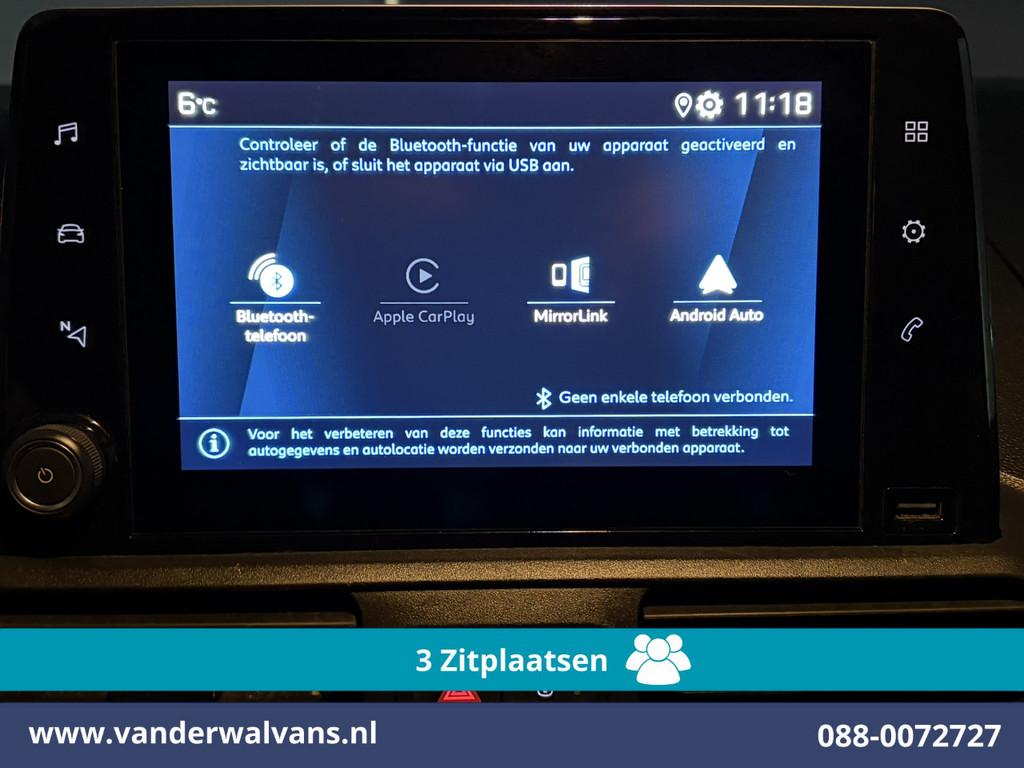 Peugeot Partner 1.5 BlueHDI 102pk L2H1 Euro6 Airco | 3-Zits, Auto's, Voorwielaandrijving, Stof, Gebruikt, 4 cilinders