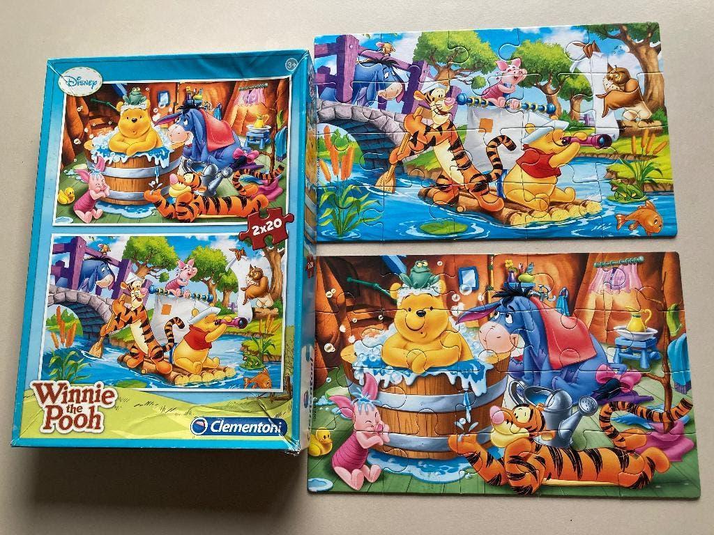 Disney Winnie the Pooh 2 puzzels Clementine 20 stuk complet, Ophalen of Verzenden, Winnie de Poeh of vrienden, Zo goed als nieuw