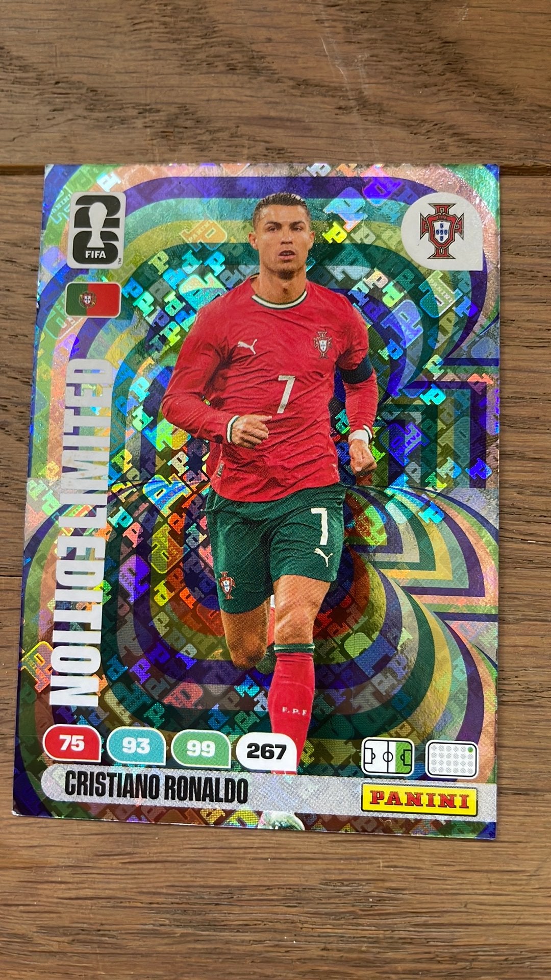 Panini FIFA 365 Limited Edition Cristiano Ronaldo kaart, Verzenden, Zo goed als nieuw, Buitenlandse clubs, Spelerskaart