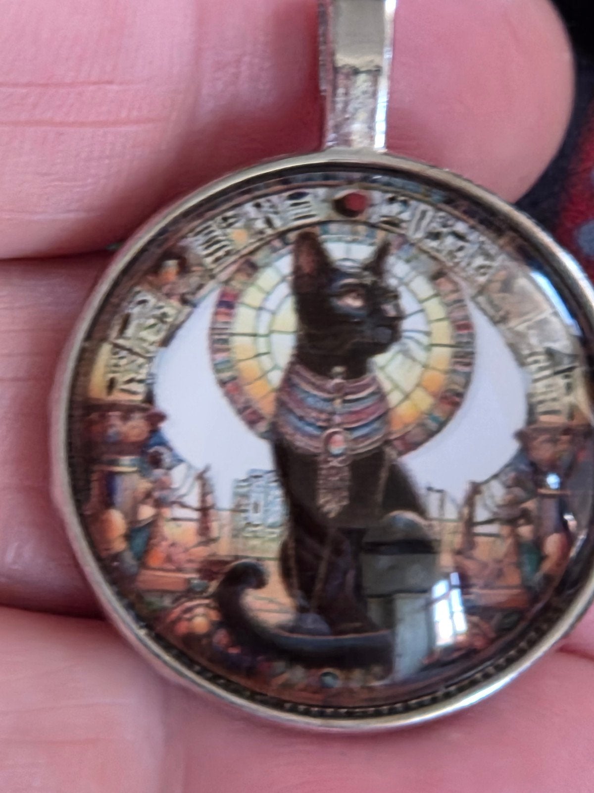 Hanger met Egyptische kat (Bastet) afbeelding, Overige kleuren, Glas of Kristal, Nieuw, Ophalen of Verzenden