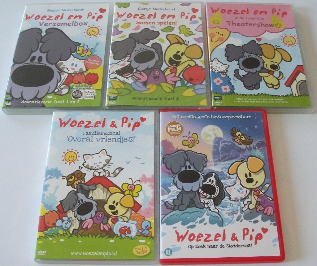 Film-Serie *** WOEZEL & PIP *** 5 stuks, Alle leeftijden, Ophalen of Verzenden, Zo goed als nieuw, Nederlands
