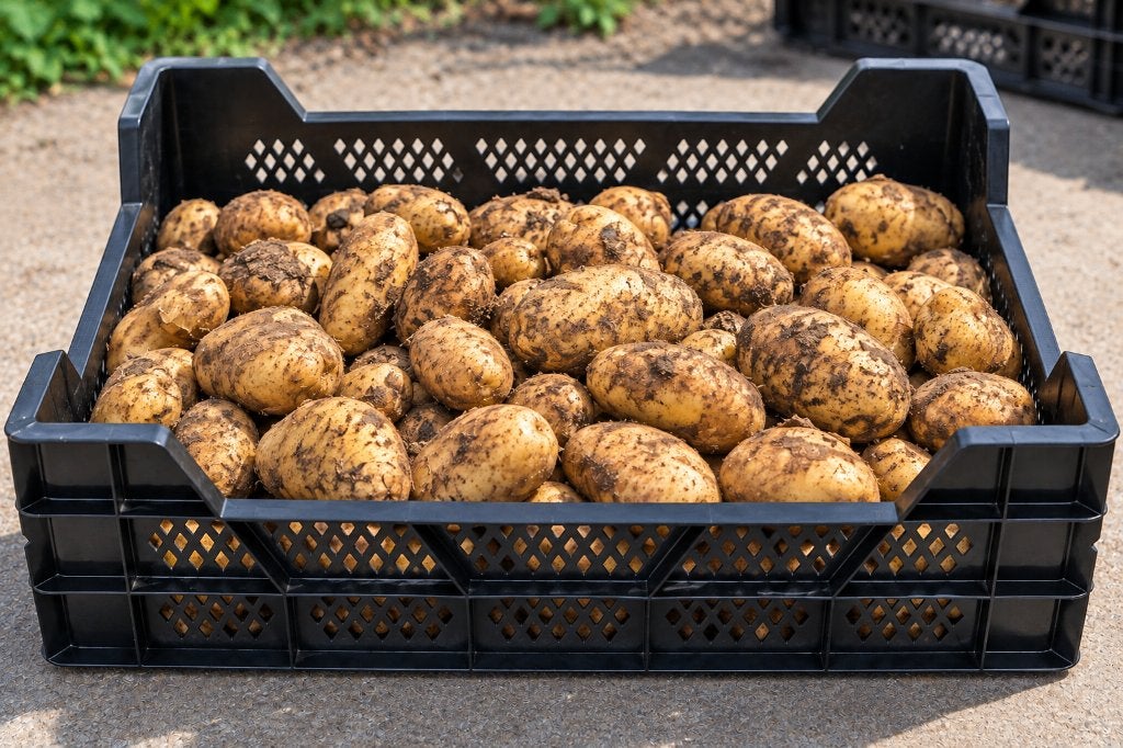25 kisten €100 opslag walnoten, appels, aardappel, Ophalen, Gebruikt, Tuincentrum de Triemen, 40 tot 60 cm