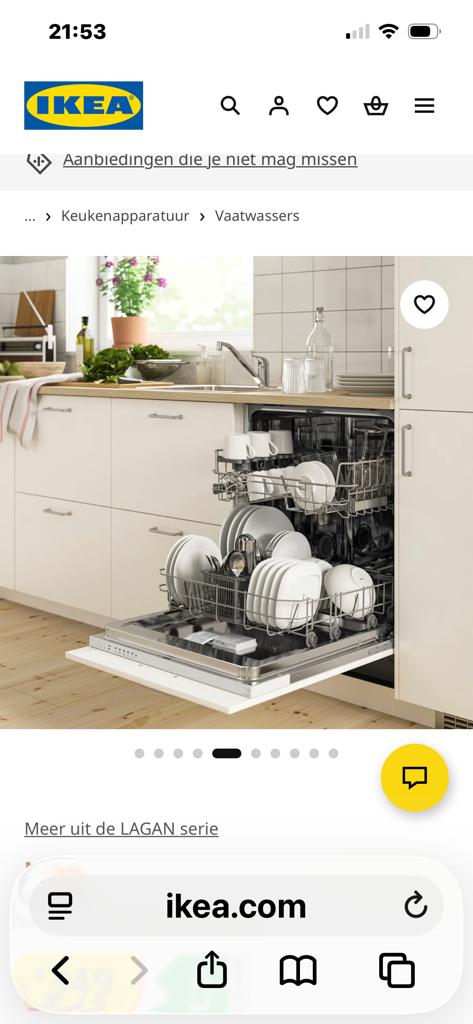 Ikea Lagan inbouw vaatwasser - Z.G.A.N., Ophalen, Zo goed als nieuw, Inbouw, 60 cm of meer