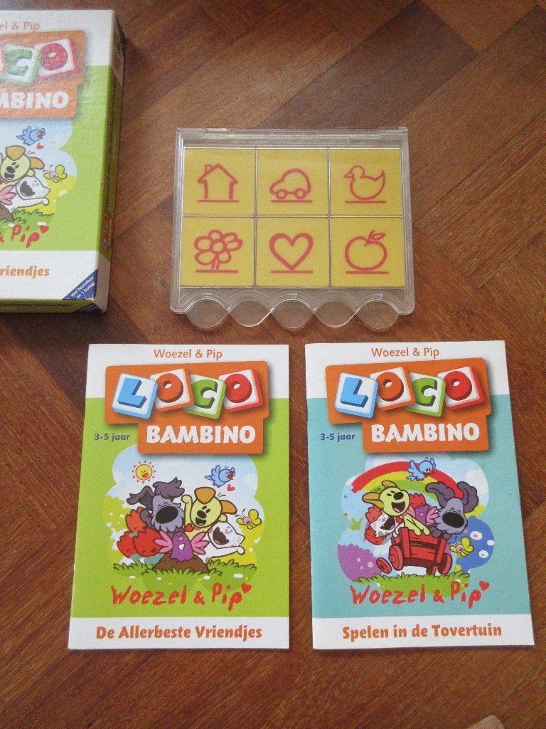 Loco Bambino : doos + 2 boekjes Woezel en Pip, Ophalen of Verzenden, Gebruikt, Puzzelen