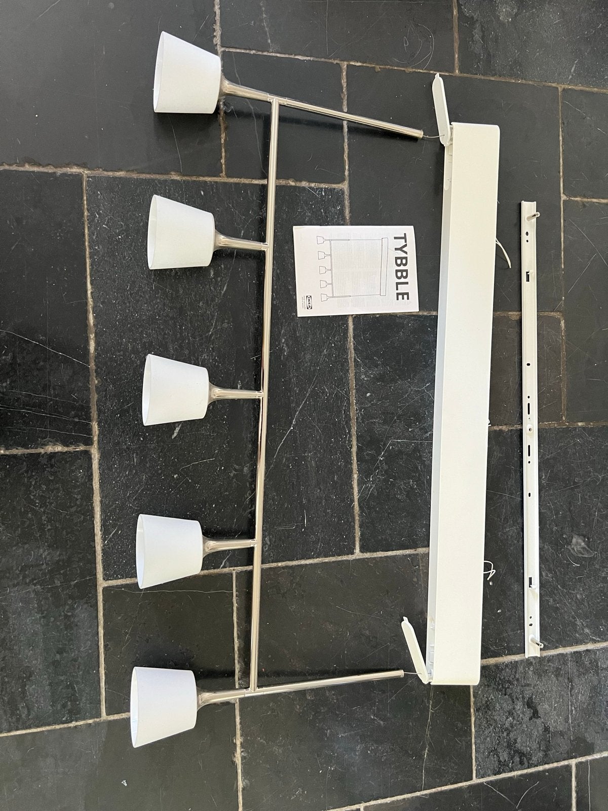 IKEA TYBBLE plafondlamp met 5 lampen, Ophalen, Gebruikt, Verstelbaar, Wit