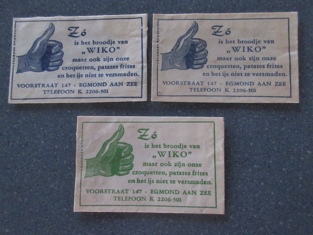 3 x Egmond aan Zee, Zó is het broodje van Wiko, Verzenden, Nederland