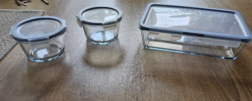 IKEA 365+ 1 voorraadpot 3,1L + 2 van 600ml, Ophalen, Glas, IKEA, Zo goed als nieuw