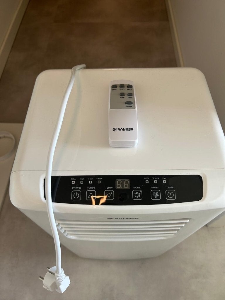 Mobiele airco van Sauber, Ophalen, Minder dan 60 m³, 2 snelheden, Timer