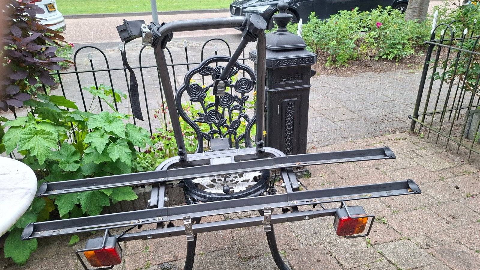 Trekhaak fietsendrager klapbaar- Gebruikt, Auto diversen, Fietsendragers, Ophalen, Gebruikt, Elektrische fiets, 2 fietsen