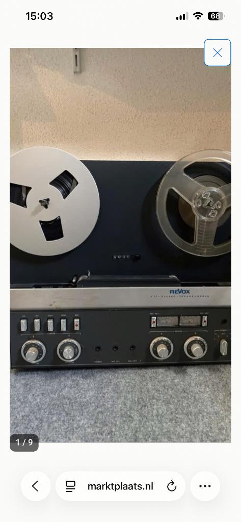 A77 Revox Taperecorder, Audio, Tv en Foto, Bandrecorders, Ophalen, Bandrecorder