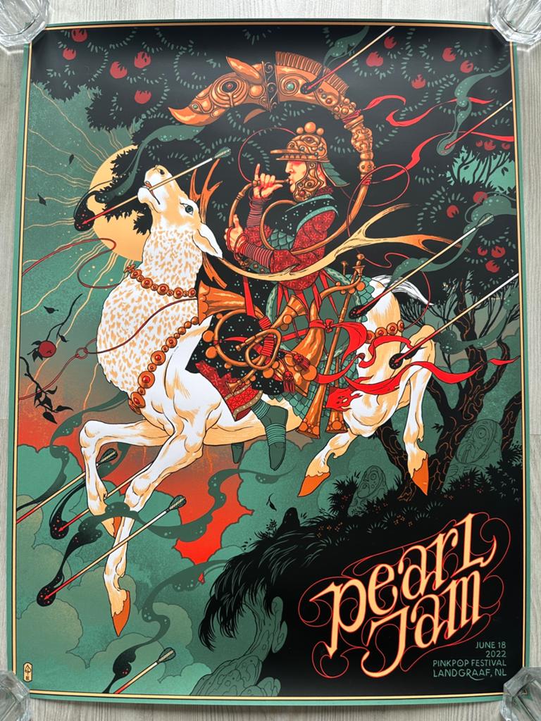 Pearl Jam poster Pinkpop 2022, Ophalen of Verzenden, Poster, Artwork of Schilderij