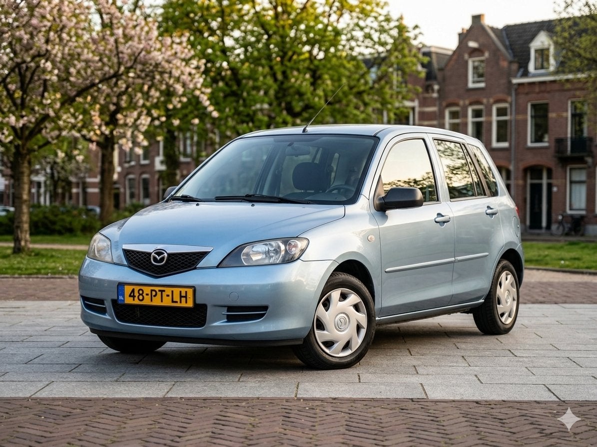 Mazda 2 1.4 Exclusive Automaat | Trekhaak | Dealeronderhoud, Auto's, 15 km/l, 40 €/maand, 4 cilinders, Blauw