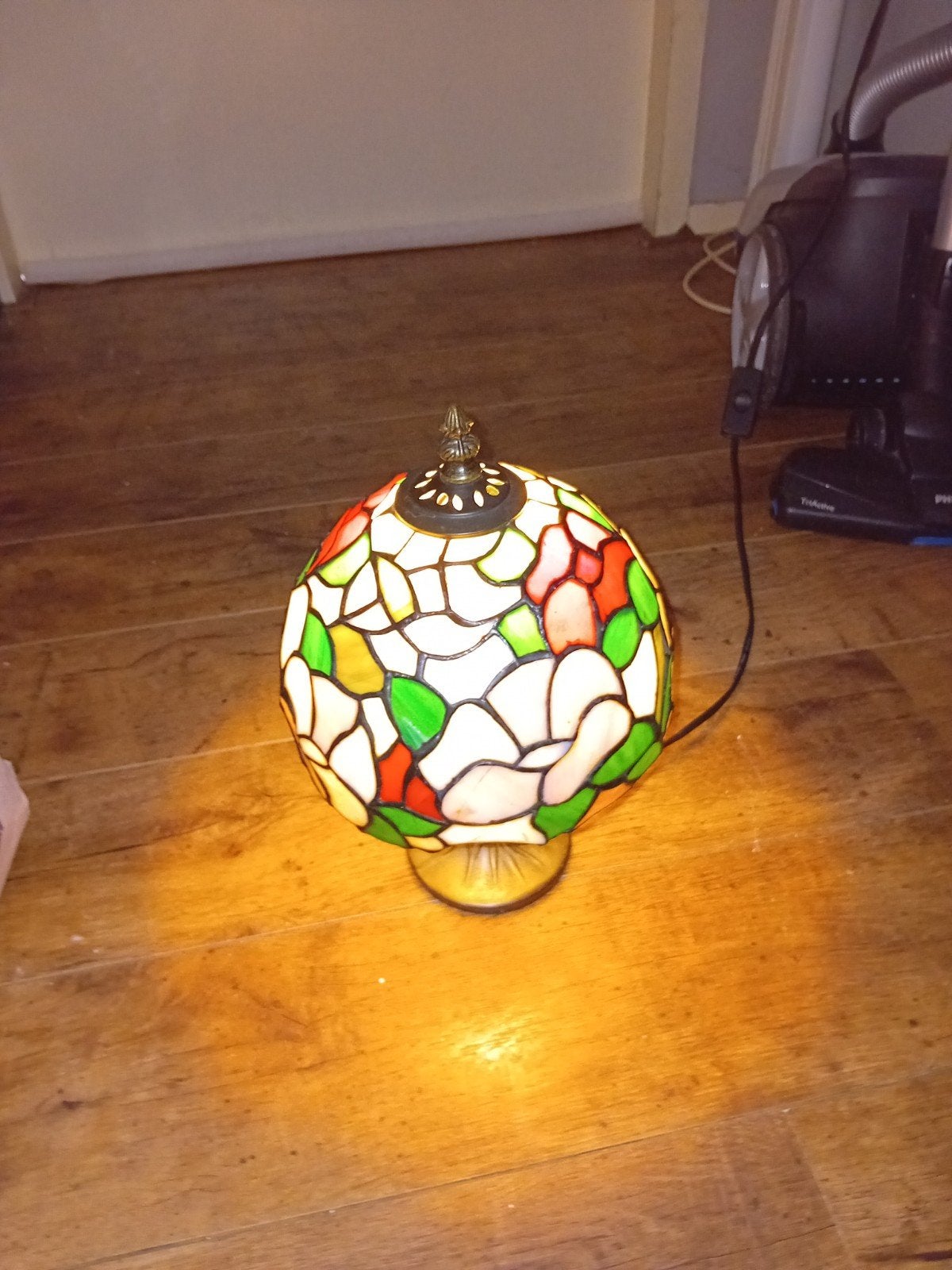 Vintage Tiffany-stijl Tafellamp Glas in Lood 40 Jaar Oud, Ophalen