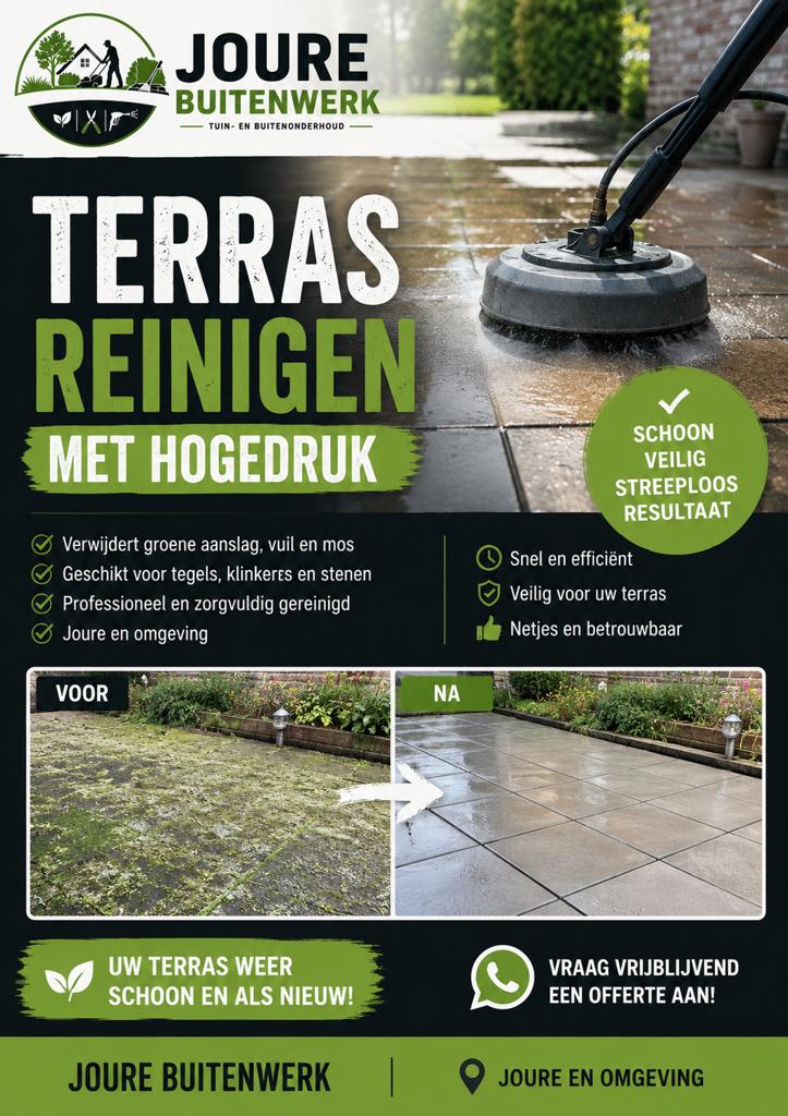 Terras Reinigen met Hogedruk | Joure Buitenwerk, Tuin en Terras, Bestrijdingsmiddelen, Ophalen, Onkruidbestrijding