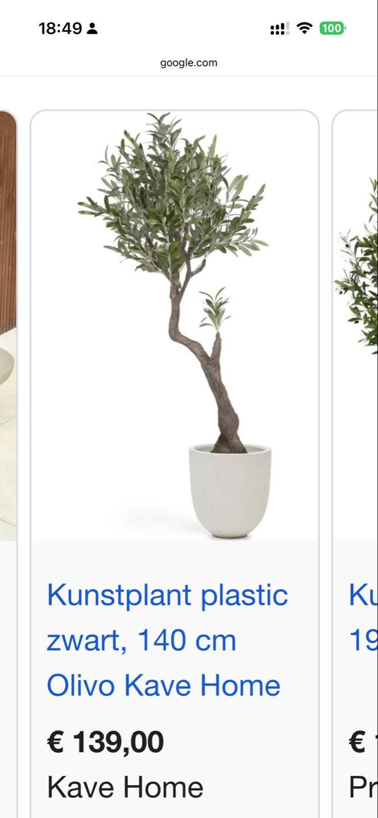 Kunst Olijfboom Olivo Kave Home 140 cm, Ophalen, Binnen, Groen, Kunstplant