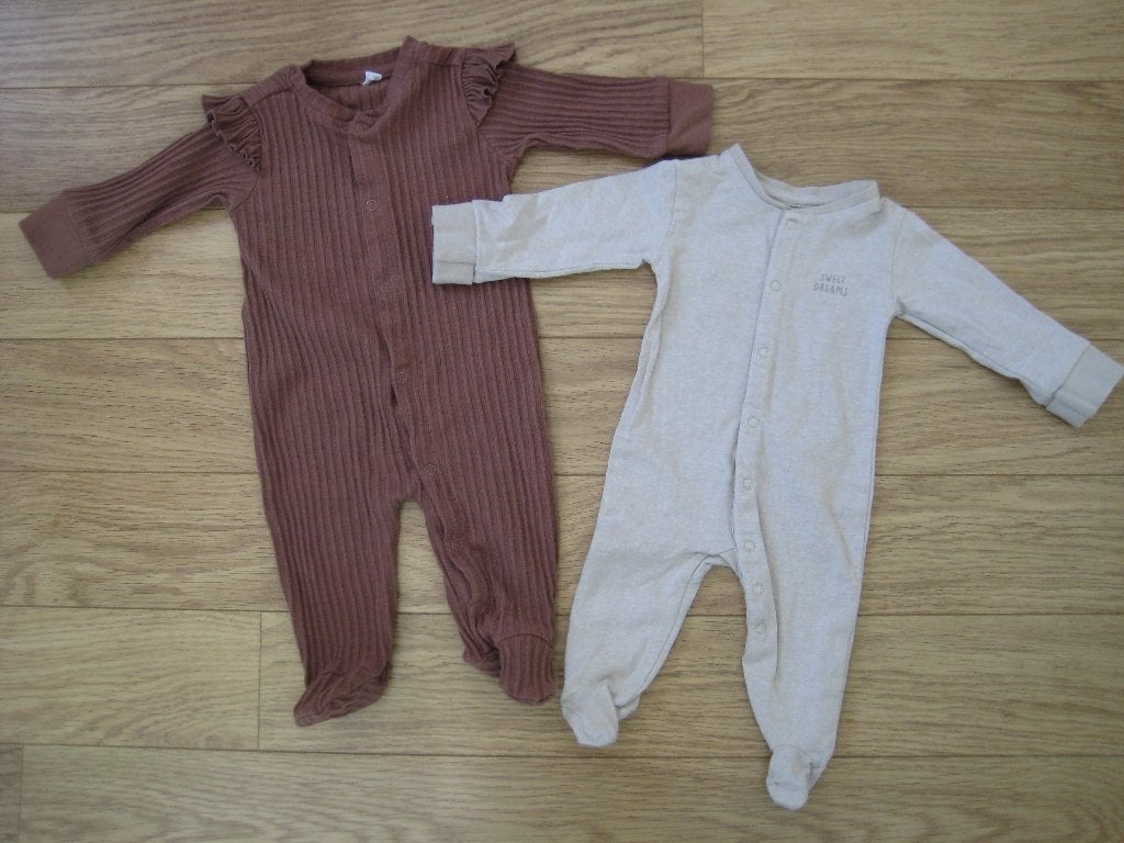 2 Zeeman babypyama's boxpakjes bruin en beige maat 56, Zeeman, Gebruikt, Jongetje of Meisje, Ophalen of Verzenden