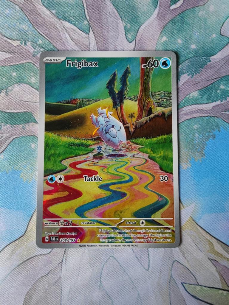 Pokemon paldea evolved frigibax illustration 208/193, Ophalen of Verzenden, Nieuw, Losse kaart, Foil