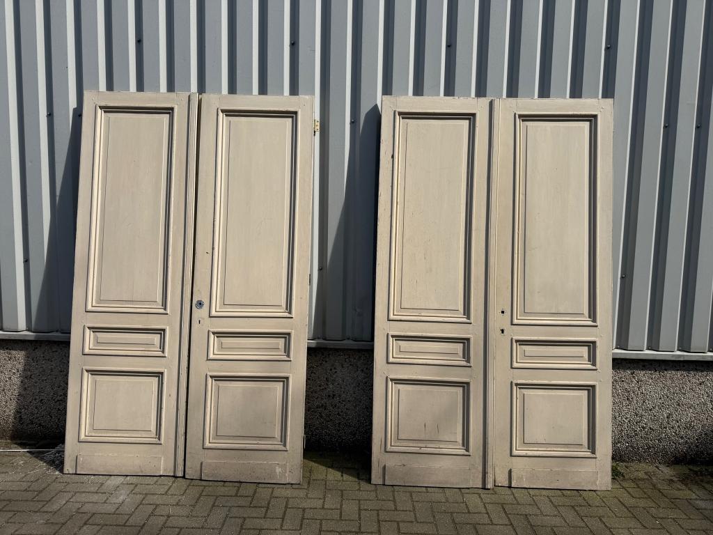 2 sets antieke ensuitedeuren uit 1910, Doe-het-zelf en Verbouw, Deuren en Horren, Zo goed als nieuw, Binnendeur, 215 cm of meer