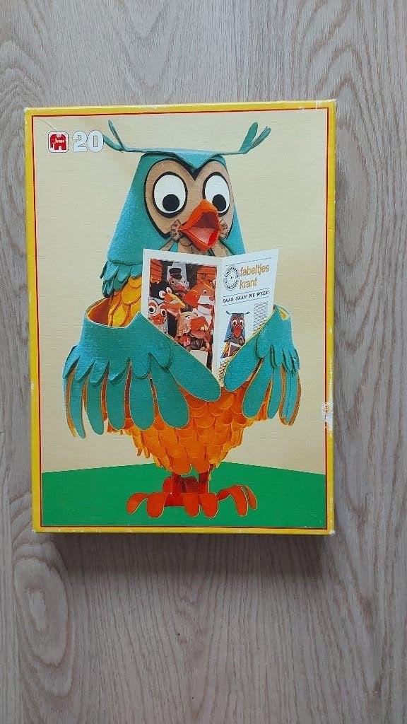 VINTAGE Puzzel Fabeltjeskrant Meneer de Uil, Ophalen of Verzenden, 10 tot 50 stukjes, Gebruikt, 4 tot 6 jaar