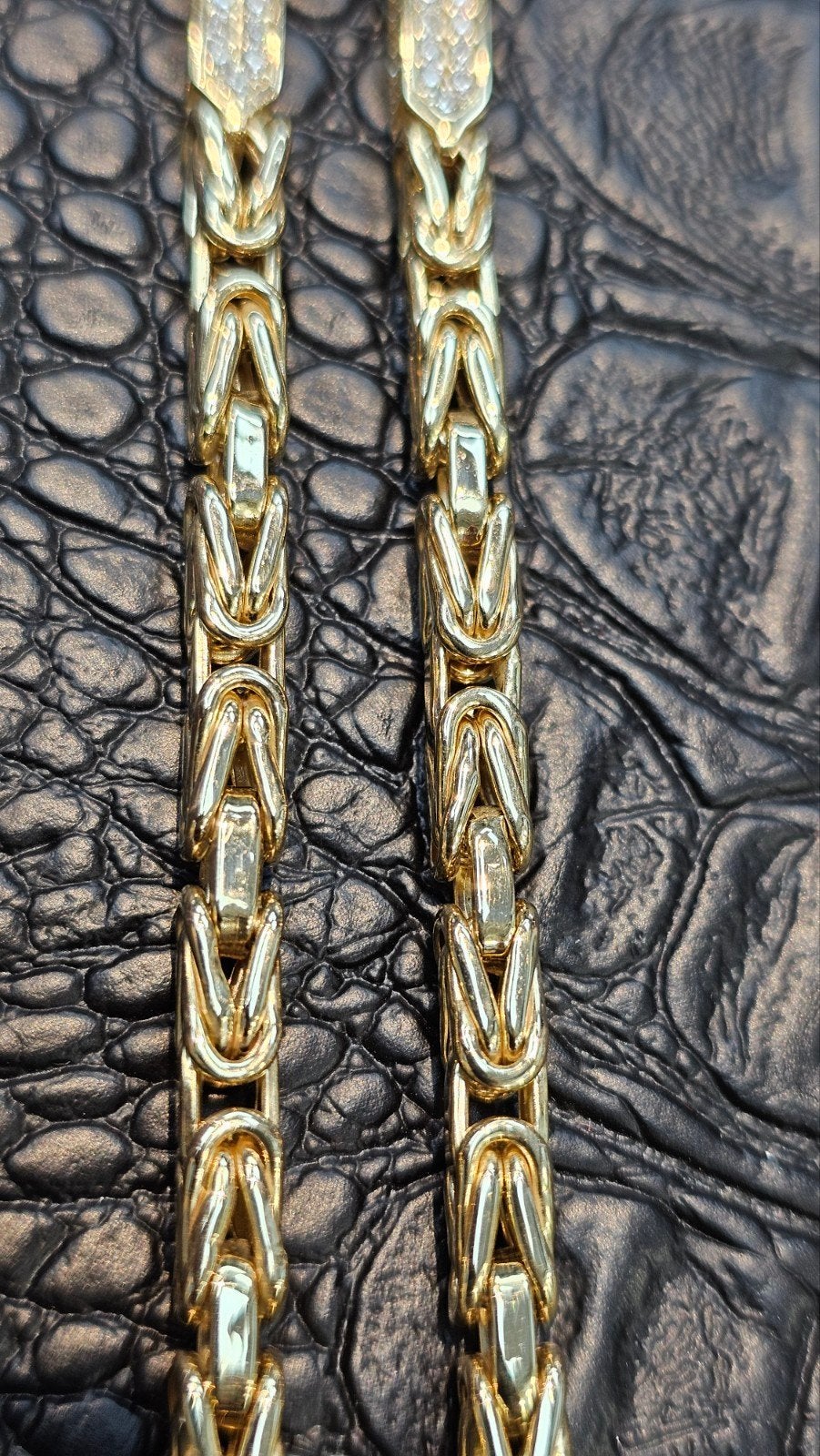 14k gouden Koningsketting met zirkonia steen, Ophalen of Verzenden, Nieuw, Goud, Goud