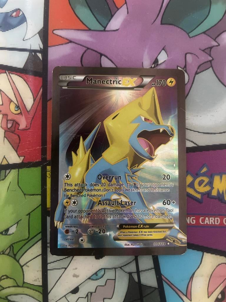 Manectric EX Pokémon Kaart - XY Phantom Forces 113/119, Ophalen of Verzenden, Zo goed als nieuw, Losse kaart, Foil