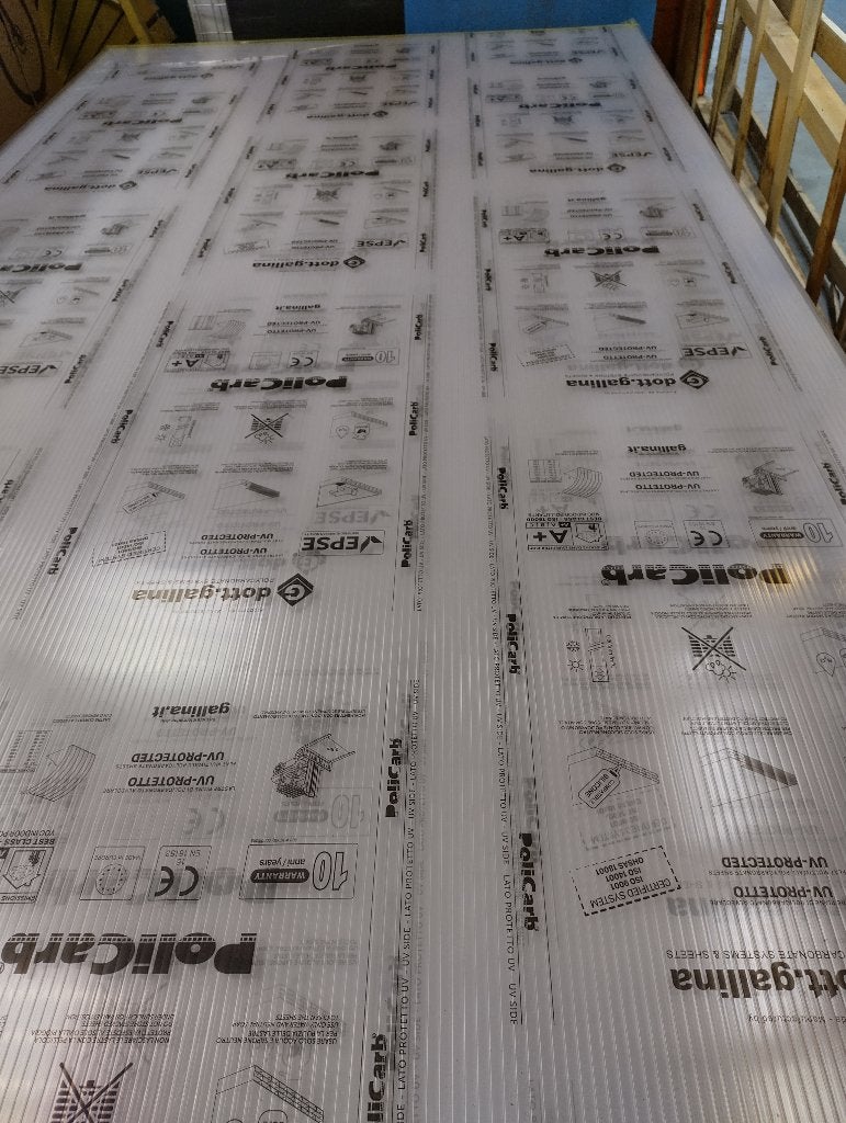 NWE GLASHELDERE POLYCARBONAAT KANAALPLAAT 3000x2100x10 mm, Doe-het-zelf en Verbouw, Ophalen, Nieuw, Overige materialen, Minder dan 20 mm