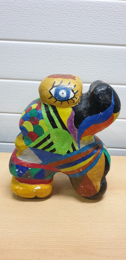 -	Kunst beeld gekleurd gips, Ophalen of Verzenden