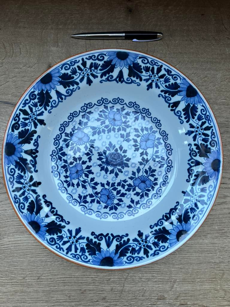 Delft style wandbord blauw wit – vintage decoratieve schaal, Ophalen of Verzenden