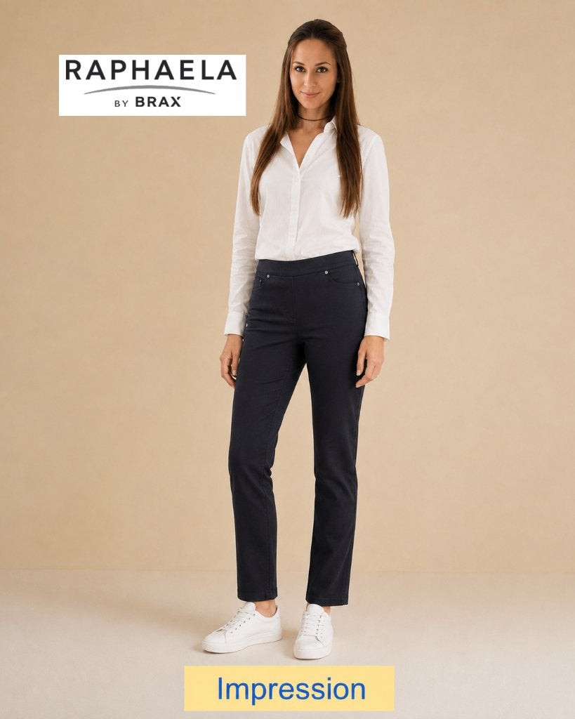 Raphaela by Brax - Pamina - zwart katoenen pantalon maat 44, Zwart, Maat 42/44 (L), Zo goed als nieuw, Lang