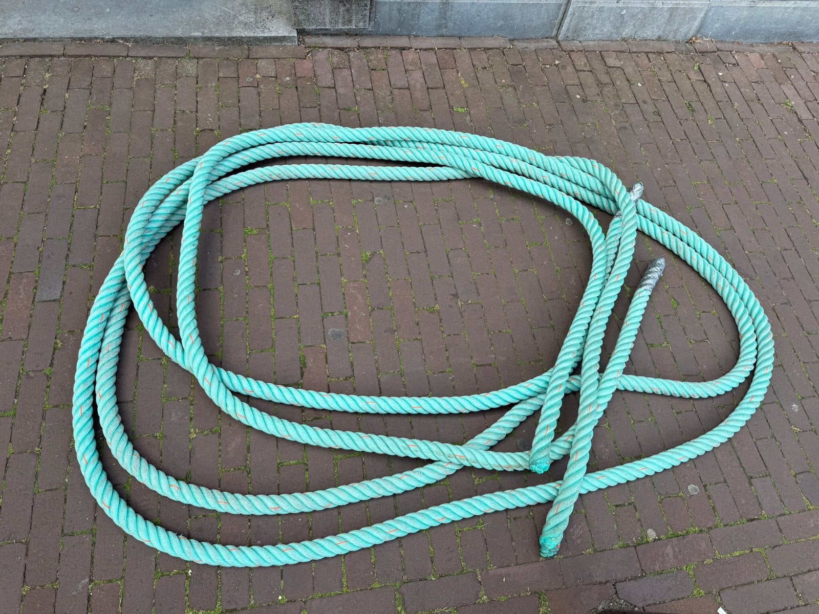 Fitness battle rope trainingstouw kabelaring 2x 10 meter, Sport en Fitness, Fitnessmaterialen, Ophalen, Gebruikt, Battle rope