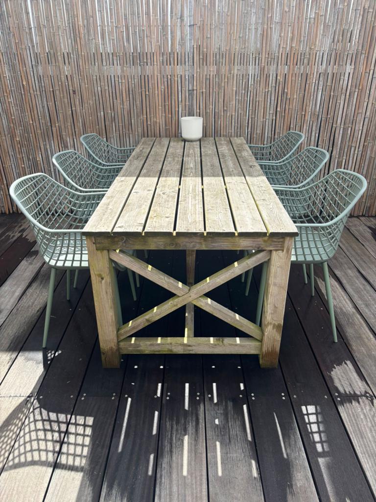 8 Webbing kuip tuinstoelen - Zo goed als nieuw, Tuin en Terras, Ophalen, Zo goed als nieuw, Kunststof