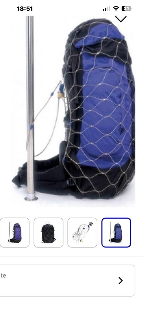 Pacsafe veiligheids net anti  diefstal zonder slotje, Sport en Fitness, Bergsport en Wandelen, Ophalen of Verzenden, Zo goed als nieuw