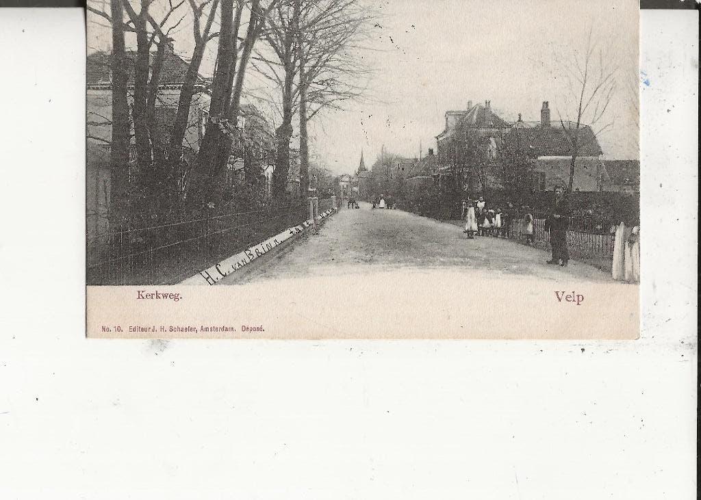 Velp Kerkweg met dorpelingen 24 sept 1903, Ophalen of Verzenden, Voor 1920, Gelopen, Gelderland