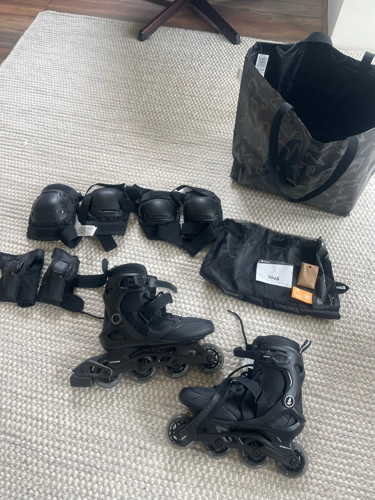 Oxelo skeelers maat 41 met knie, pols en elleboog beschermer, Zo goed als nieuw, Inline skates 4 wielen, Dames, Ophalen