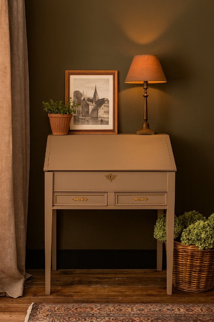 Prachtige authentieke secretaire klep bureau uit 1870, Ophalen, Zo goed als nieuw