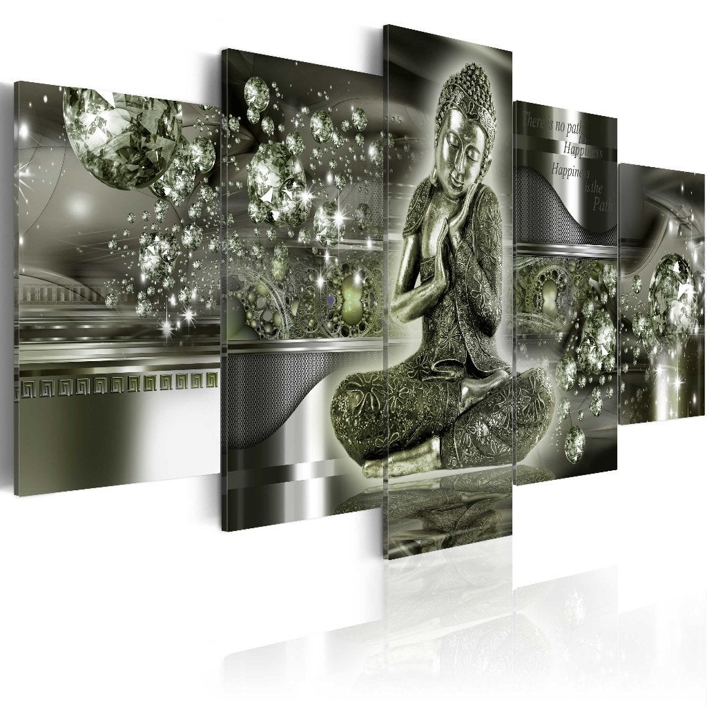 571 Buddha Boedha 5 Luik Canvas Schilderij 200x100cm Nieuw, Ophalen of Verzenden