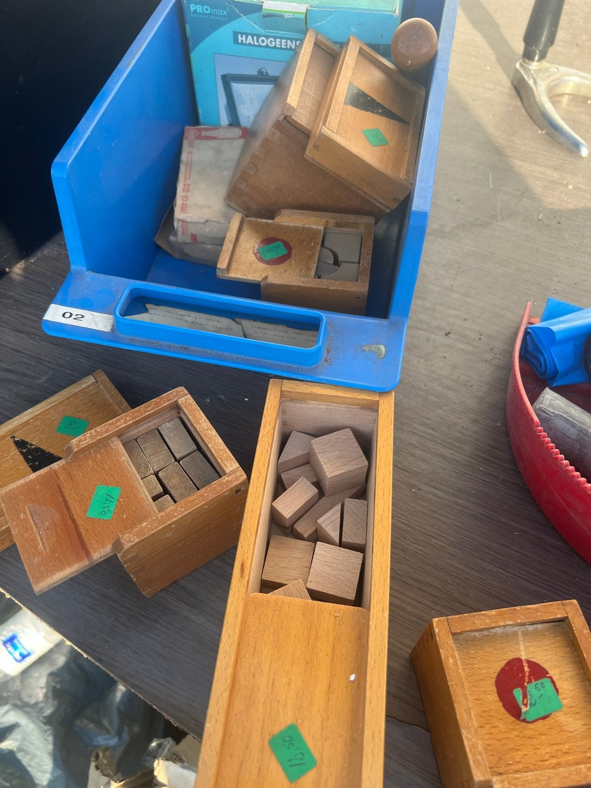 Houten puzzels en blokken in doosjes, Kinderen en Baby's, Ophalen, Gebruikt, Overige typen