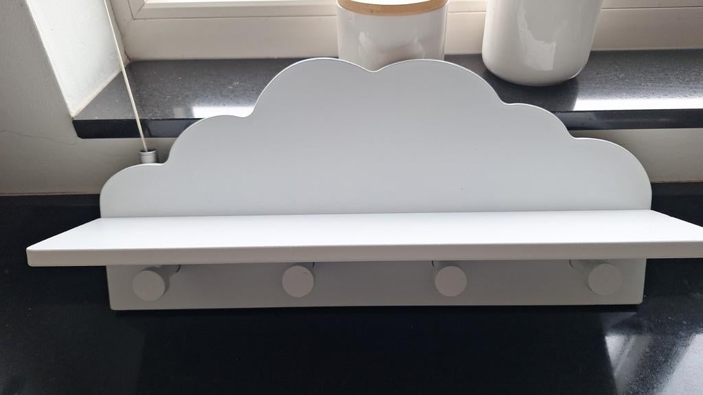 2x wandplankje kapstok wolk, Ophalen of Verzenden, Zo goed als nieuw, Kapstokje