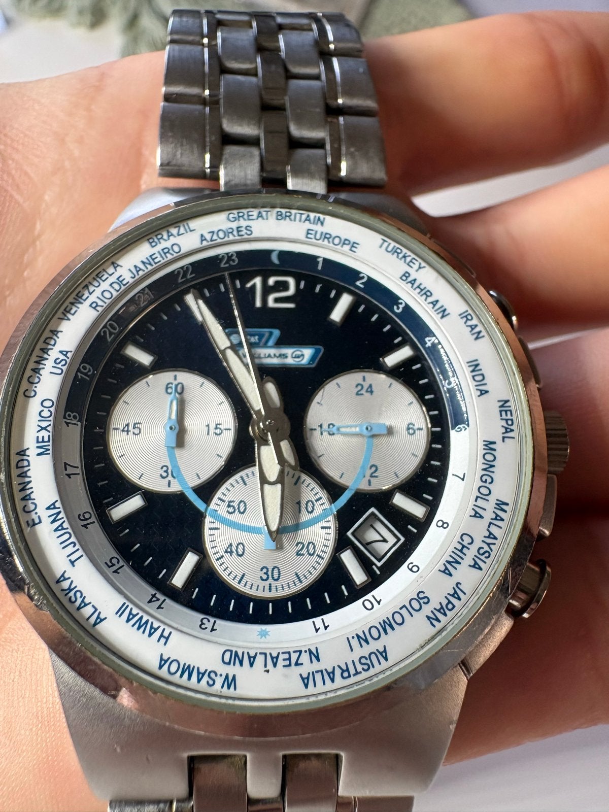 Williams F1 Team Chronograaf Horloge - Roestvrij Staal, Overige merken, Staal, Gebruikt, Staal
