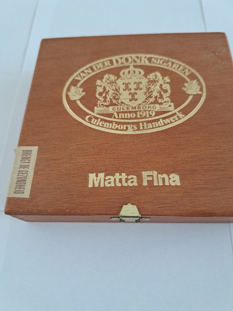 Van der Donk sigarenkistje Matta fina met sigaren, Ophalen of Verzenden, Tabaksdoos of Verpakking