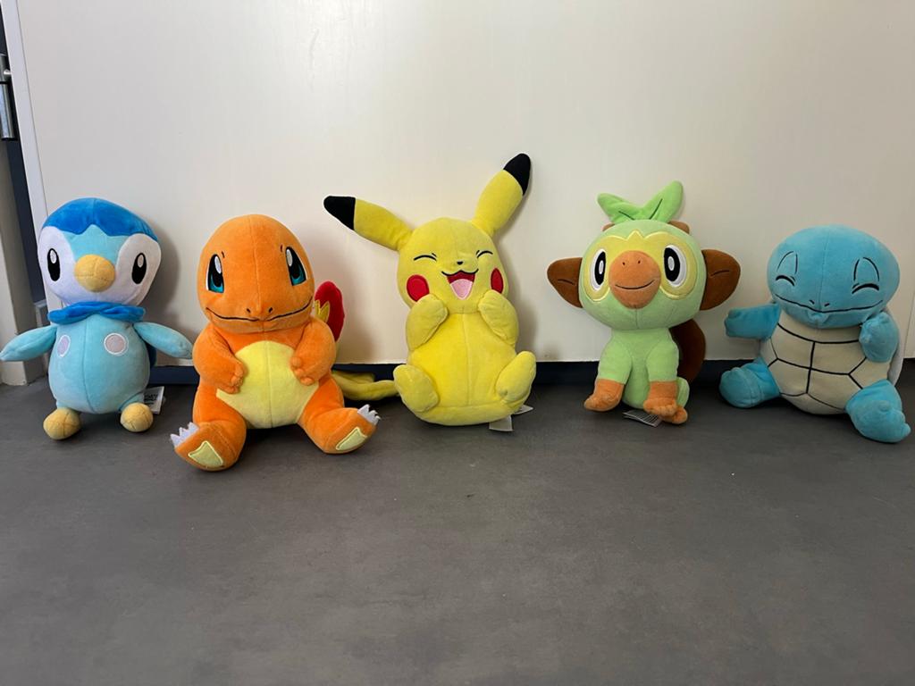 Pokémon Knuffels: Pikachu, Charmander, Squirtle, Grookey, Pi, Kinderen en Baby's, Speelgoed | Knuffels en Pluche, Ophalen, Overige typen